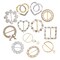 Scarf Tie Buckle Rings for Women,12PCS Metal Party T Shirt Pearls Rhinestone Clips,Clothes Corner Knotted Button for Women Girls Decorative Accessories TXZWJZ